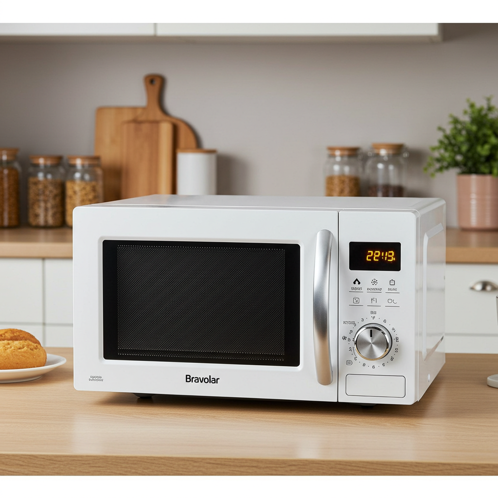 Micro-ondas Bravolar 20L Branco – Design Clean e Eficiência no Dia a Dia - Bivolt