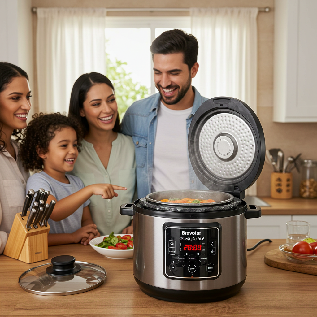 Panela de Pressão Elétrica Digital 6L Inox com Painel Touch Bivolt – Bravolar