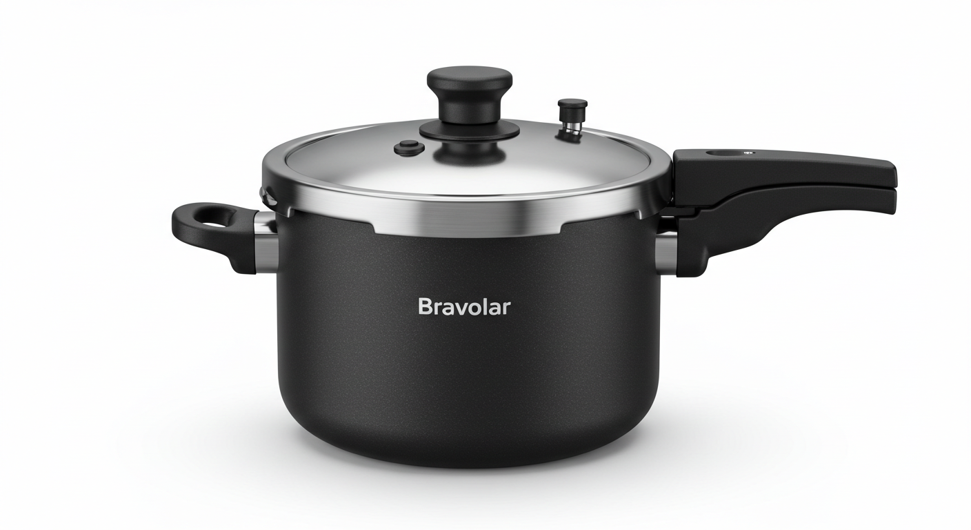 Panela de Pressão Bravolar 4,5L – Alta Performance, Segurança e Estilo Moderno