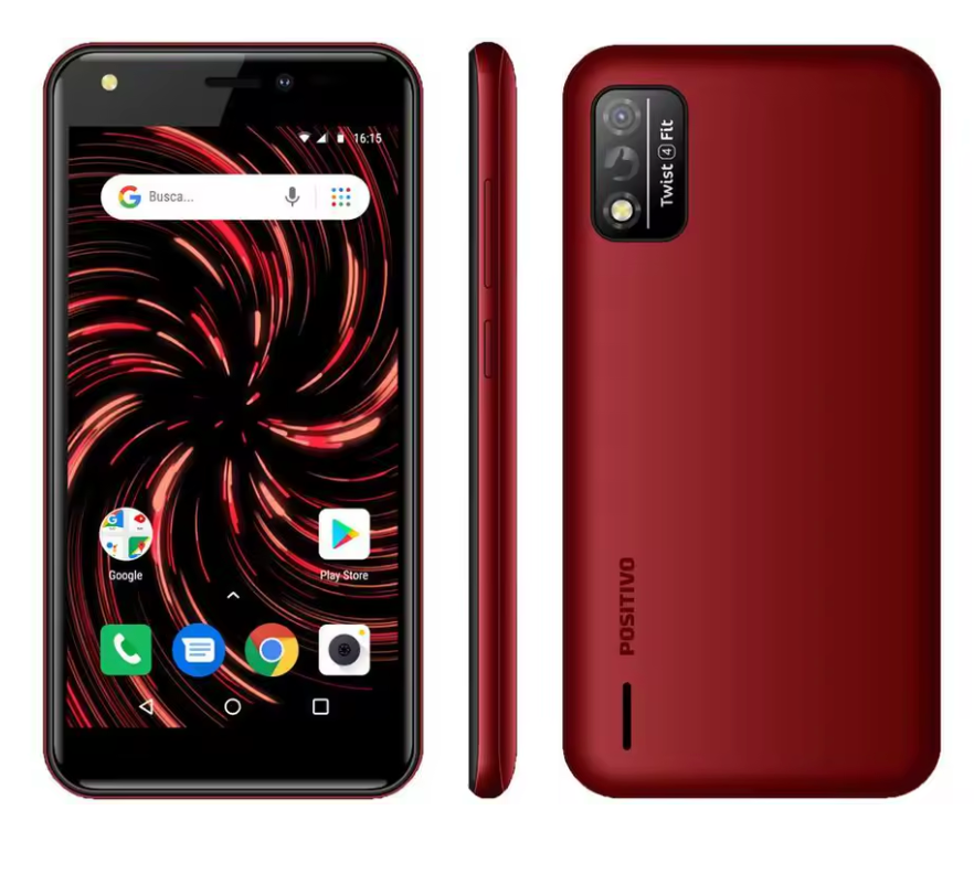 Smartphone Pos Vermelho 32GB | Tela 5” | Câmera 8MP + Selfie 5MP | Dual Chip