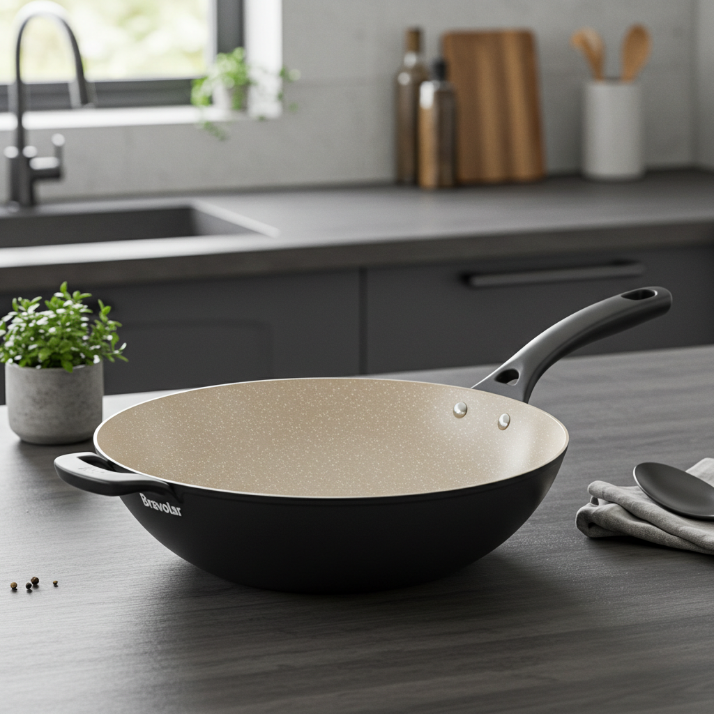 Wok Bravolar com Revestimento Cerâmico – Alta Performance e Elegância Oriental