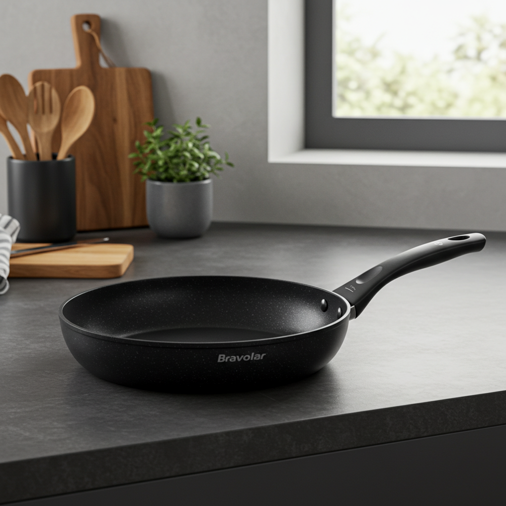 Frigideira Antiaderente Bravolar 24cm – Design Moderno e Cozinha Sem Grudar