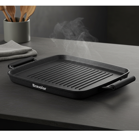 Chapa Grill Retangular Bravolar – Grelhados Perfeitos com Estilo e Segurança