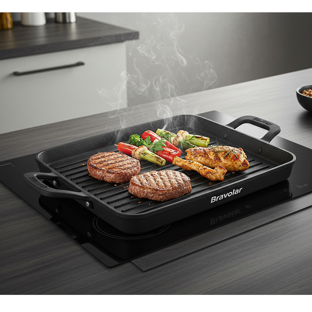 Chapa Grill Retangular Bravolar – Grelhados Perfeitos com Estilo e Segurança