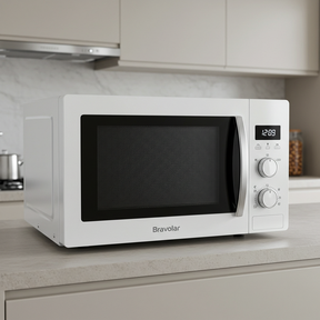 Micro-ondas Bravolar 20L Branco – Design Clean e Eficiência no Dia a Dia - Bivolt
