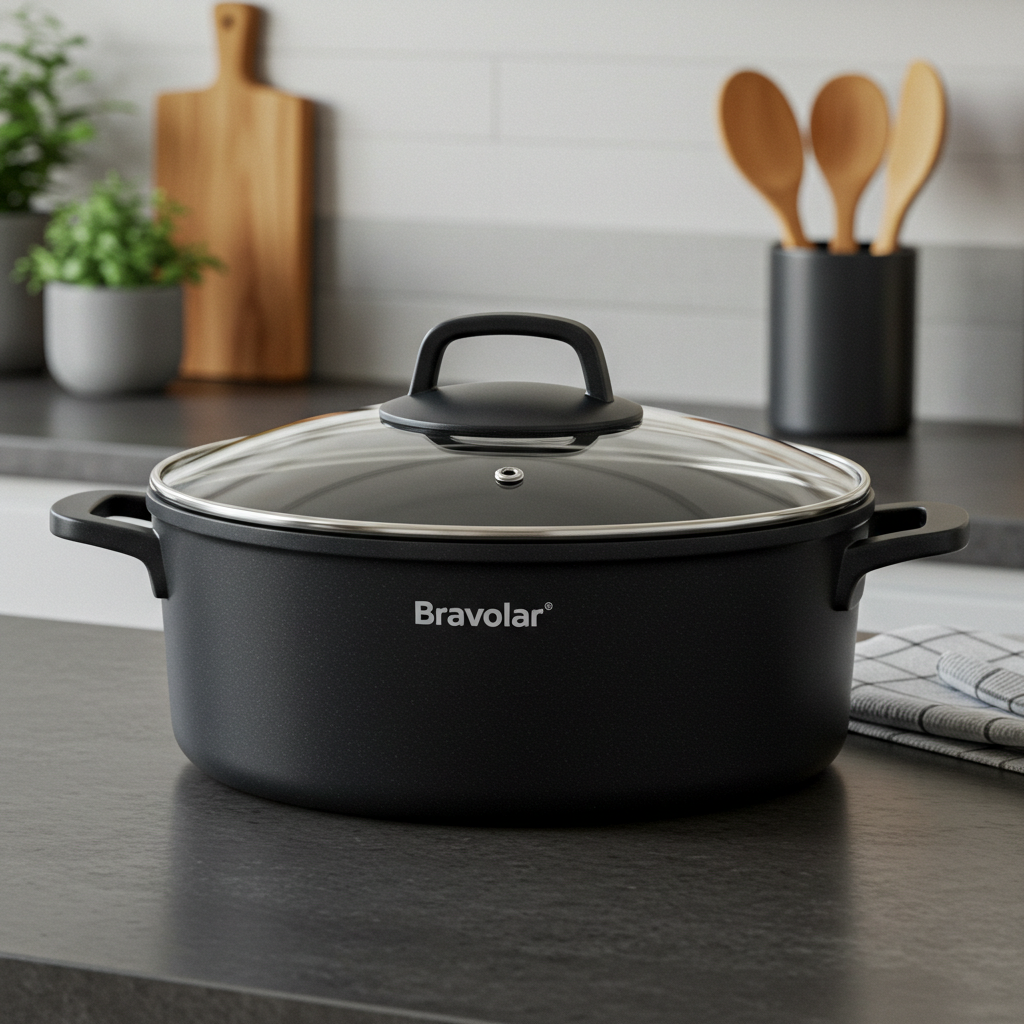 Caçarola Bravolar com Tampa de Vidro – Elegância, Resistência e Sabor em Cada Receita