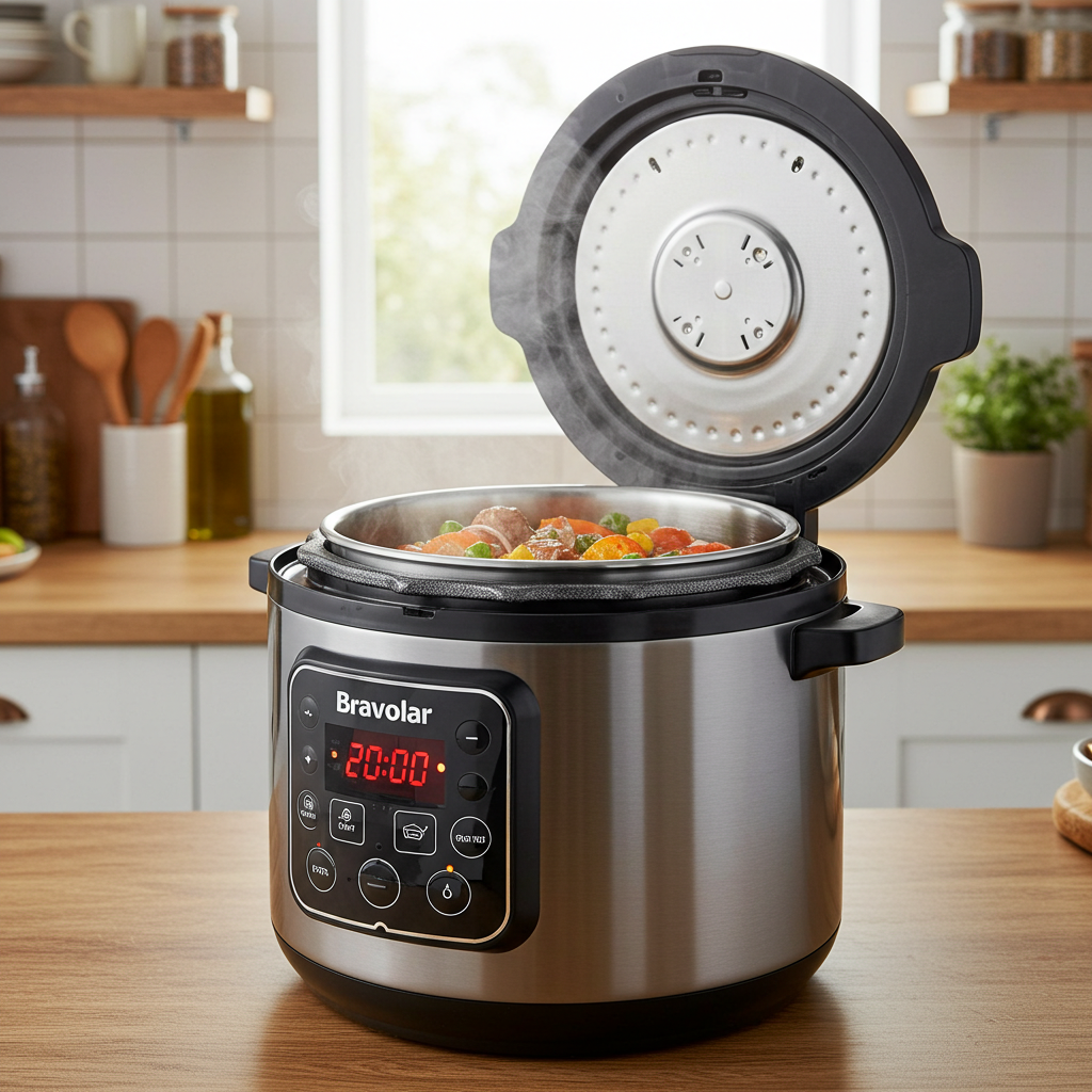 Panela de Pressão Elétrica Digital 6L Inox com Painel Touch Bivolt – Bravolar