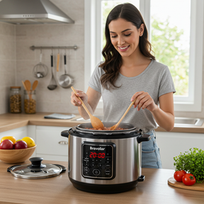Panela de Pressão Elétrica Digital 6L Inox com Painel Touch Bivolt – Bravolar